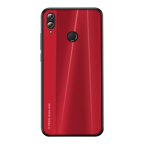 Coque Silicone Housse Etui Gel Line pour Huawei Honor V10 Lite Rouge