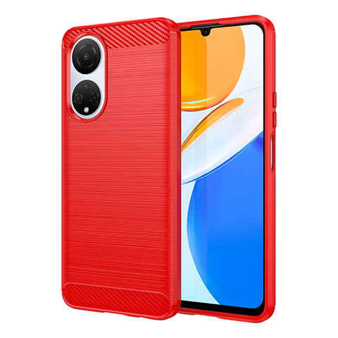 Coque Silicone Housse Etui Gel Line pour Huawei Honor X7 Rouge