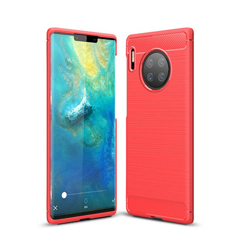 Coque Silicone Housse Etui Gel Line pour Huawei Mate 30 Pro 5G Rouge