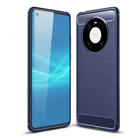 Coque Silicone Housse Etui Gel Line pour Huawei Mate 40 Bleu