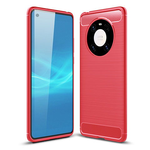 Coque Silicone Housse Etui Gel Line pour Huawei Mate 40E 4G Rouge