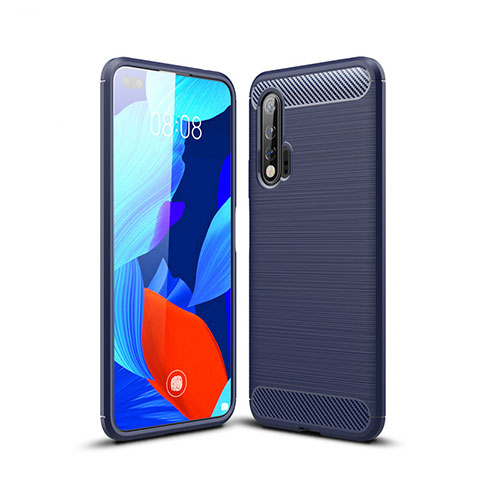 Coque Silicone Housse Etui Gel Line pour Huawei Nova 6 5G Bleu