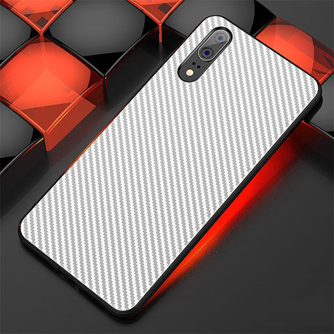 Coque Silicone Housse Etui Gel Line pour Huawei P20 Blanc