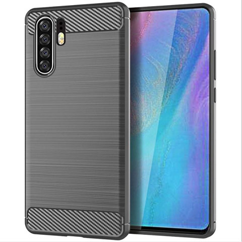 Coque Silicone Housse Etui Gel Line pour Huawei P30 Pro Gris