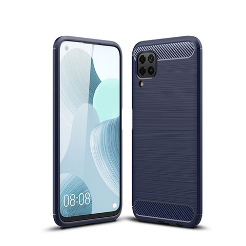 Coque Silicone Housse Etui Gel Line pour Huawei P40 Lite Bleu