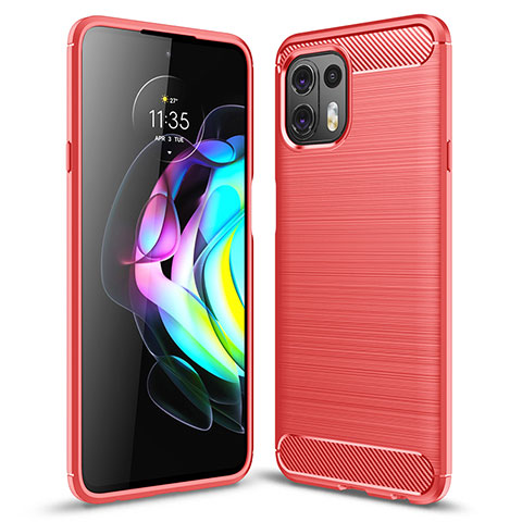 Coque Silicone Housse Etui Gel Line pour Motorola Moto Edge 20 Lite 5G Rouge