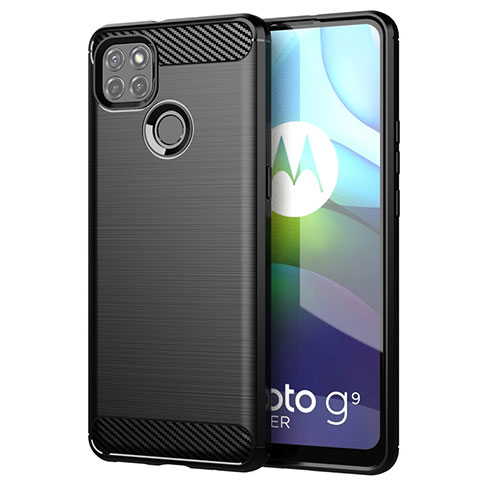 Coque Silicone Housse Etui Gel Line pour Motorola Moto G9 Power Noir