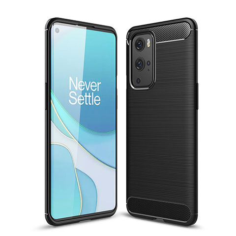 Coque Silicone Housse Etui Gel Line pour OnePlus 9 Pro 5G Noir