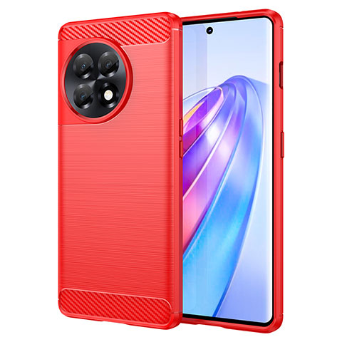 Coque Silicone Housse Etui Gel Line pour OnePlus Ace 2 Pro 5G Rouge