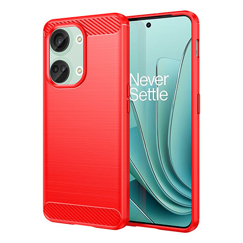 Coque Silicone Housse Etui Gel Line pour OnePlus Ace 2V 5G Rouge