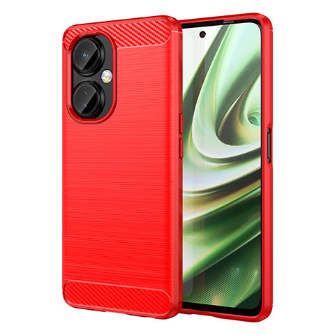 Coque Silicone Housse Etui Gel Line pour OnePlus Nord CE 3 Lite 5G Rouge