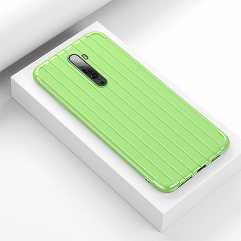 Coque Silicone Housse Etui Gel Line pour Oppo Reno2 Vert