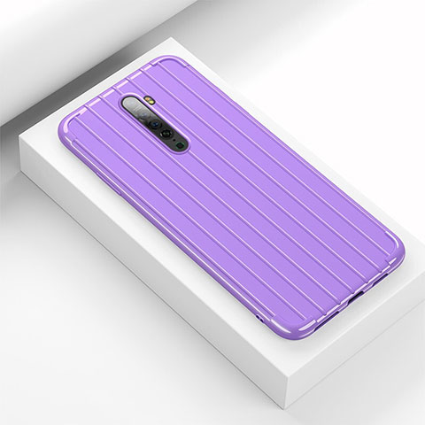 Coque Silicone Housse Etui Gel Line pour Oppo Reno2 Violet