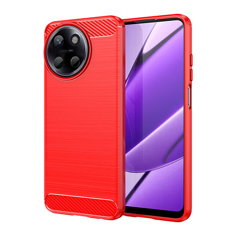 Coque Silicone Housse Etui Gel Line pour Realme 11 4G Rouge