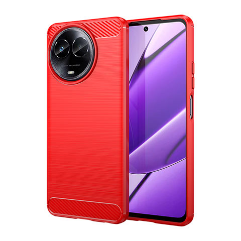 Coque Silicone Housse Etui Gel Line pour Realme 11 5G Rouge