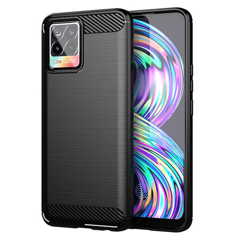 Coque Silicone Housse Etui Gel Line pour Realme 8 4G Noir