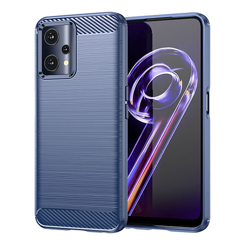 Coque Silicone Housse Etui Gel Line pour Realme 9 Pro 5G Bleu