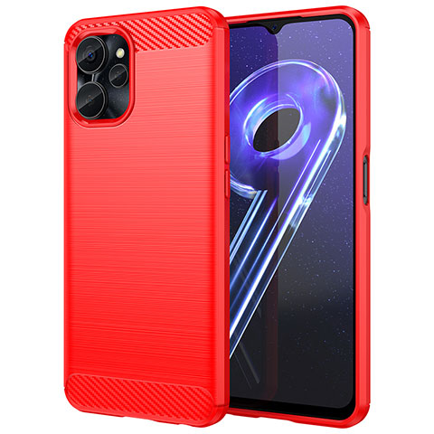 Coque Silicone Housse Etui Gel Line pour Realme 9i 5G Rouge