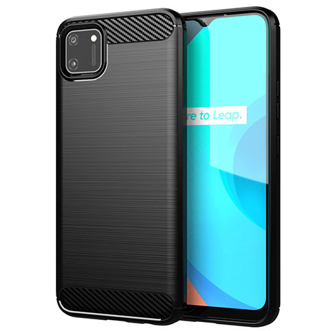 Coque Silicone Housse Etui Gel Line pour Realme C11 Noir