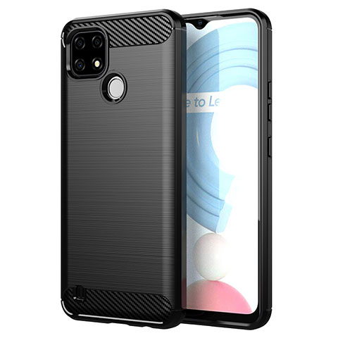 Coque Silicone Housse Etui Gel Line pour Realme C21Y Noir