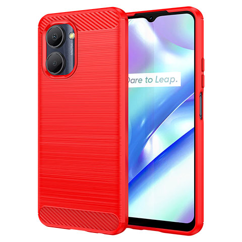 Coque Silicone Housse Etui Gel Line pour Realme C33 (2023) Rouge