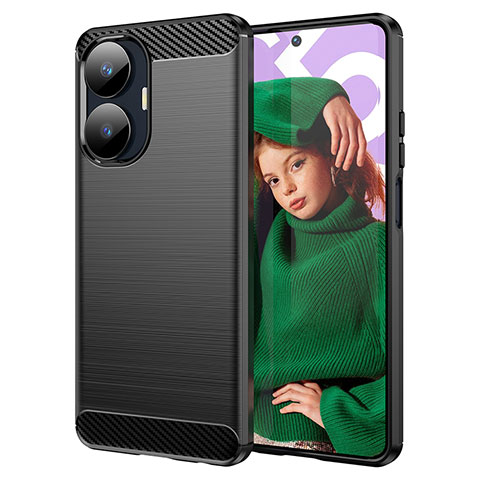 Coque Silicone Housse Etui Gel Line pour Realme C55 Noir