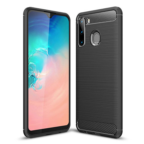 Coque Silicone Housse Etui Gel Line pour Samsung Galaxy A21 European Noir