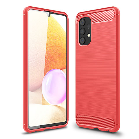 Coque Silicone Housse Etui Gel Line pour Samsung Galaxy A32 5G Rouge