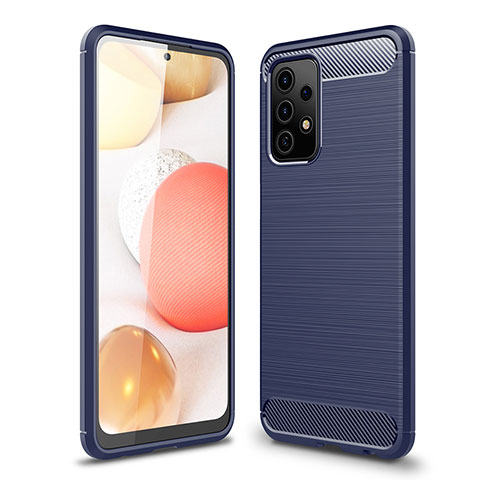 Coque Silicone Housse Etui Gel Line pour Samsung Galaxy A52s 5G Bleu