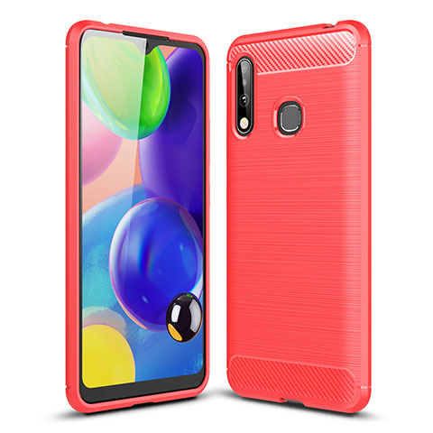 Coque Silicone Housse Etui Gel Line pour Samsung Galaxy A70E Rouge