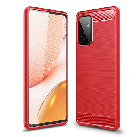 Coque Silicone Housse Etui Gel Line pour Samsung Galaxy A72 4G Rouge