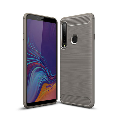 Coque Silicone Housse Etui Gel Line pour Samsung Galaxy A9s Gris