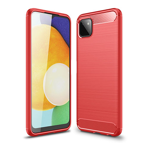 Coque Silicone Housse Etui Gel Line pour Samsung Galaxy F42 5G Rouge