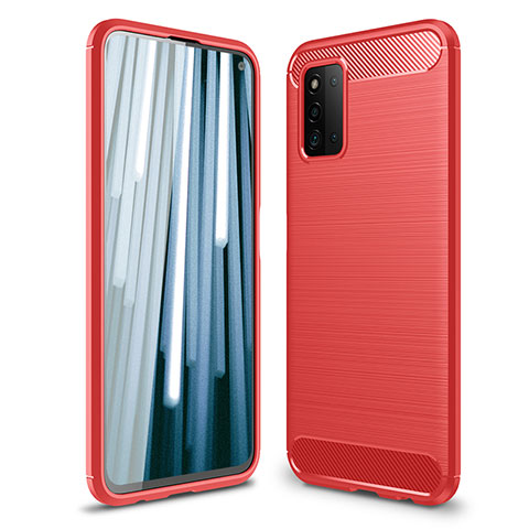 Coque Silicone Housse Etui Gel Line pour Samsung Galaxy F52 5G Rouge