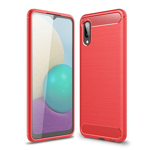 Coque Silicone Housse Etui Gel Line pour Samsung Galaxy M02 Rouge