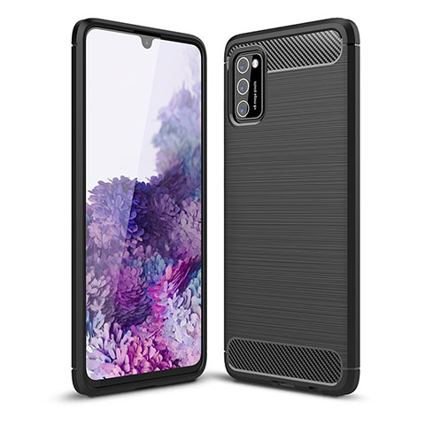 Coque Silicone Housse Etui Gel Line pour Samsung Galaxy M02s Noir