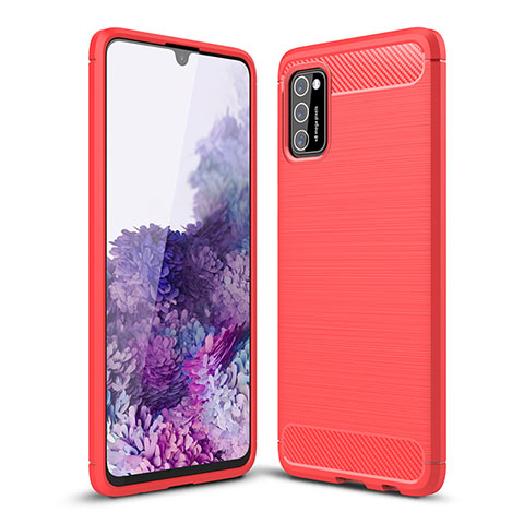 Coque Silicone Housse Etui Gel Line pour Samsung Galaxy M02s Rouge