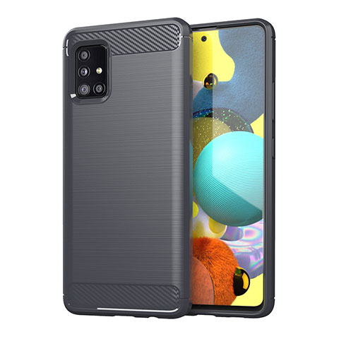 Coque Silicone Housse Etui Gel Line pour Samsung Galaxy M40S Gris