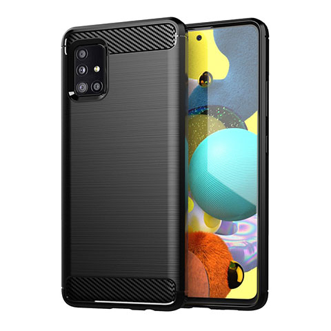 Coque Silicone Housse Etui Gel Line pour Samsung Galaxy M40S Noir