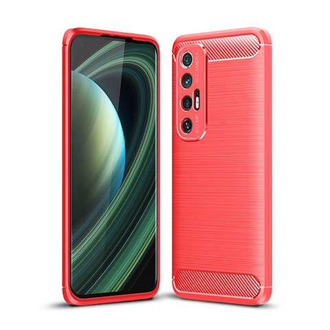 Coque Silicone Housse Etui Gel Line pour Xiaomi Mi 10S 5G Rouge