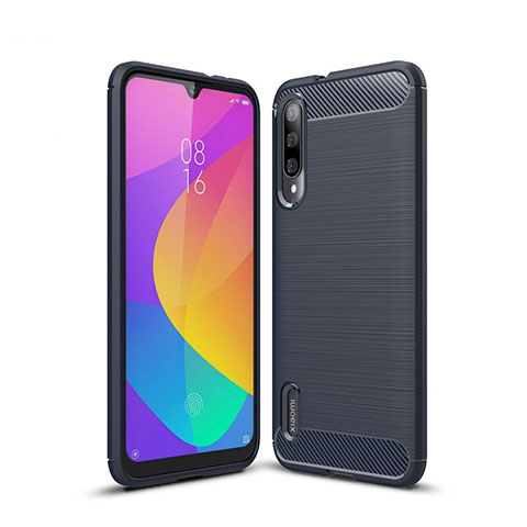 Coque Silicone Housse Etui Gel Line pour Xiaomi Mi A3 Bleu