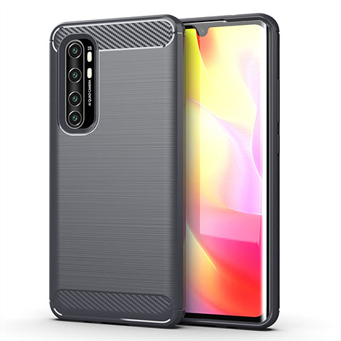 Coque Silicone Housse Etui Gel Line pour Xiaomi Mi Note 10 Lite Gris