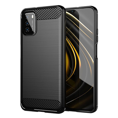 Coque Silicone Housse Etui Gel Line pour Xiaomi Poco M3 Noir