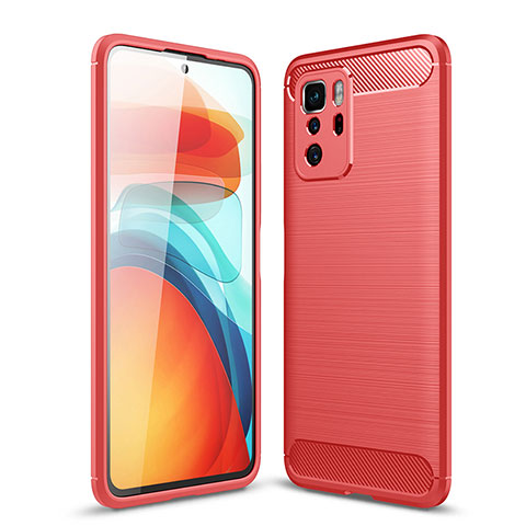 Coque Silicone Housse Etui Gel Line pour Xiaomi Poco X3 GT 5G Rouge