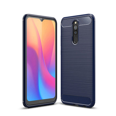 Coque Silicone Housse Etui Gel Line pour Xiaomi Redmi 8 Bleu