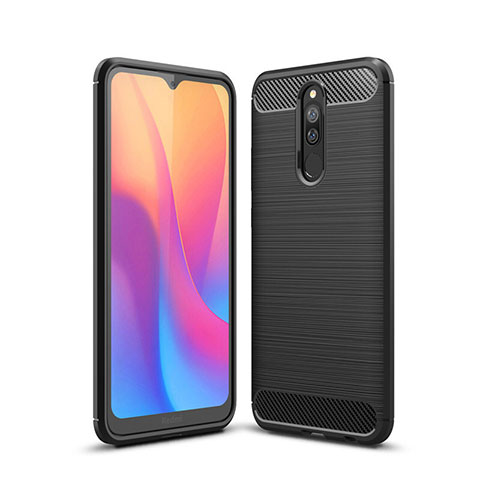 Coque Silicone Housse Etui Gel Line pour Xiaomi Redmi 8 Noir