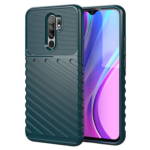 Coque Silicone Housse Etui Gel Line pour Xiaomi Redmi 9 Vert