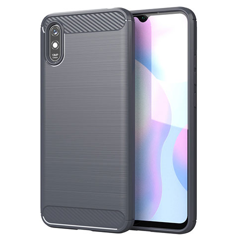 Coque Silicone Housse Etui Gel Line pour Xiaomi Redmi 9AT Gris