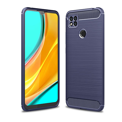 Coque Silicone Housse Etui Gel Line pour Xiaomi Redmi 9C Bleu