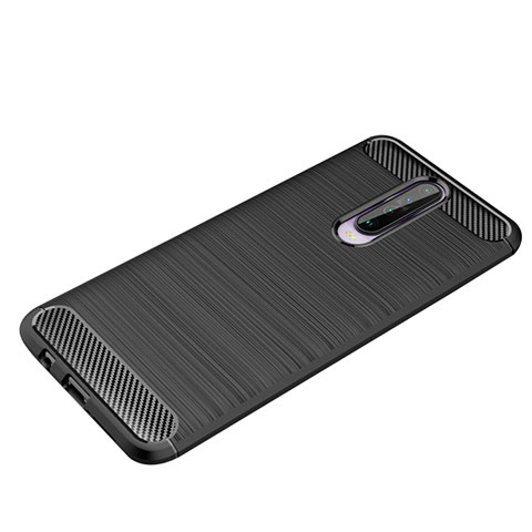 Coque Silicone Housse Etui Gel Line pour Xiaomi Redmi K30 5G Noir